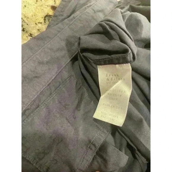 Frank & Eileen EILEEN Poplin Button Down Shirt XS Long-Sleeve Cotton Navy Blue - Picture 6 of 8